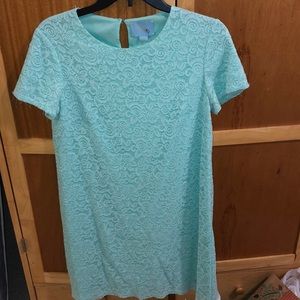 Mint colored, lace dress